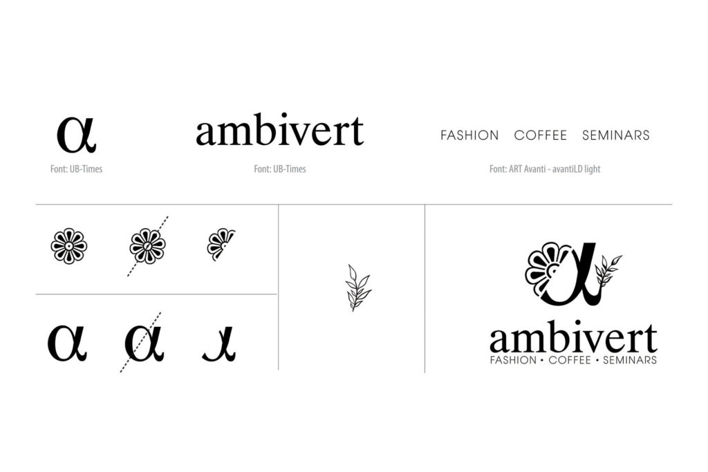 Ambivert text logo design sample