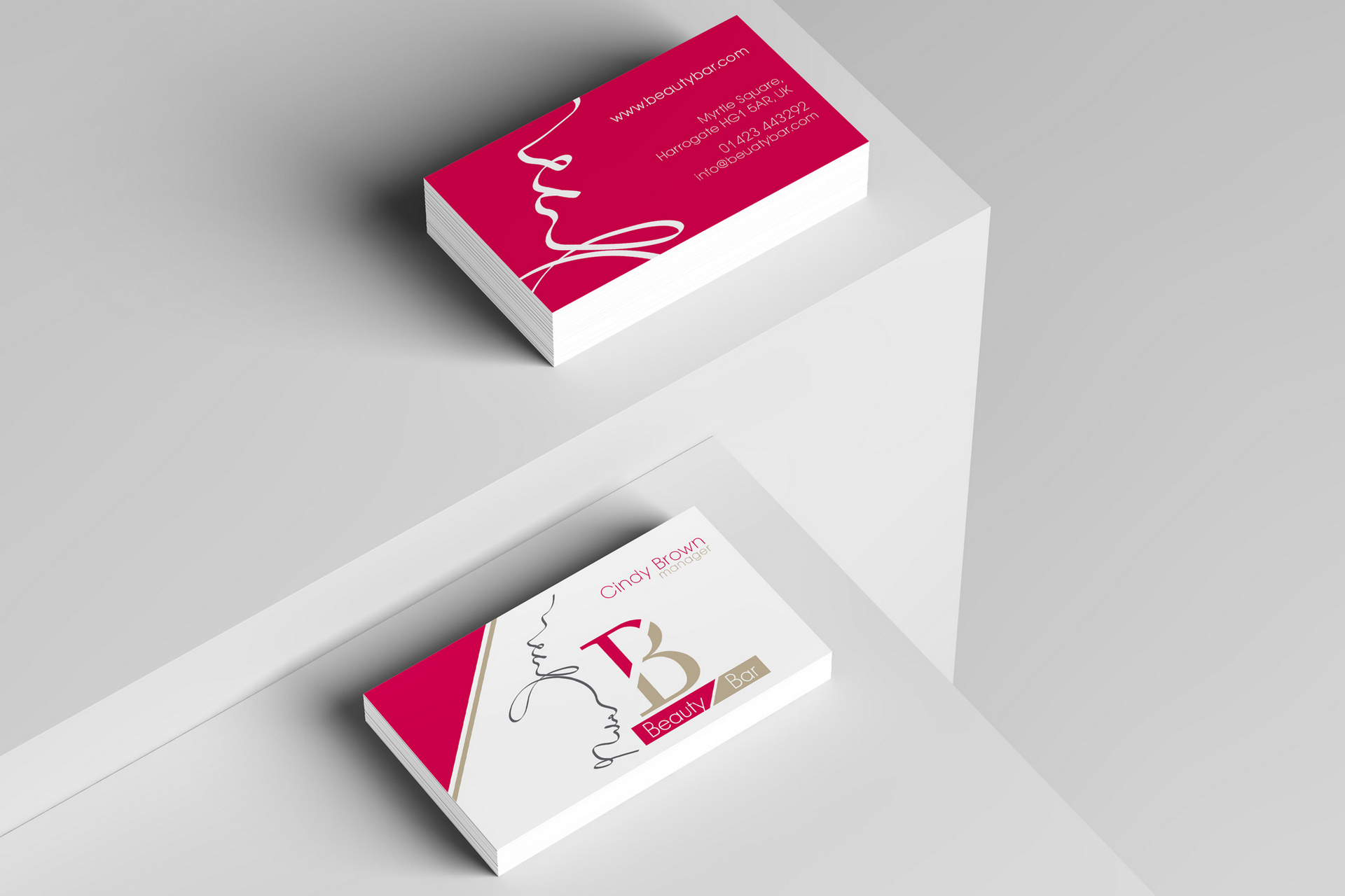 Beauty bar business cards design