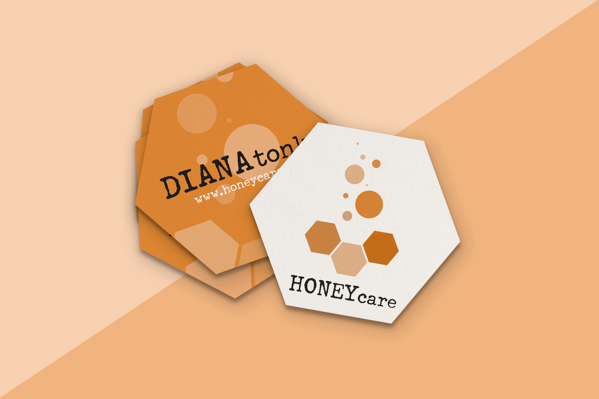 Honey care business cards design