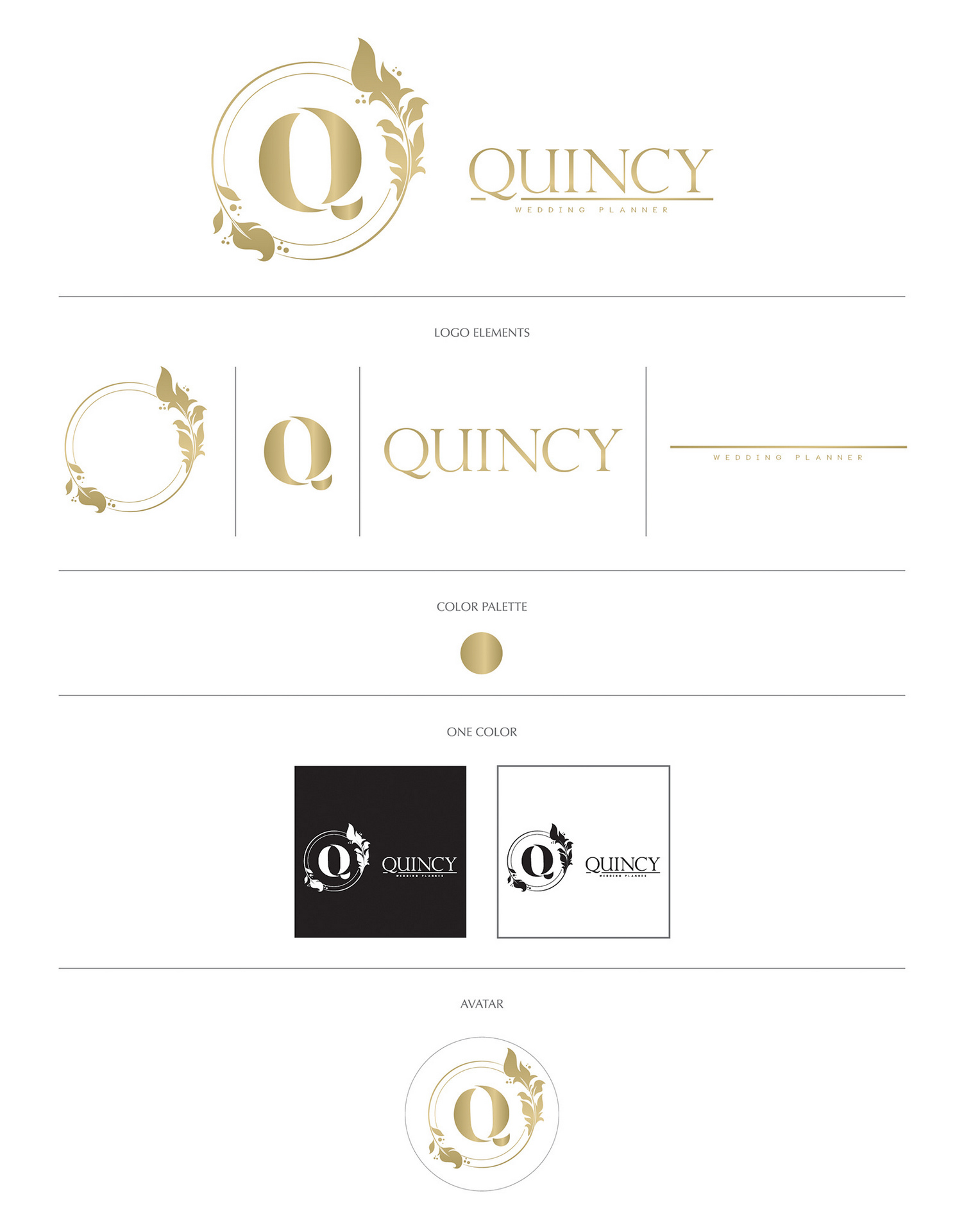Quincy wedding planner logo design
