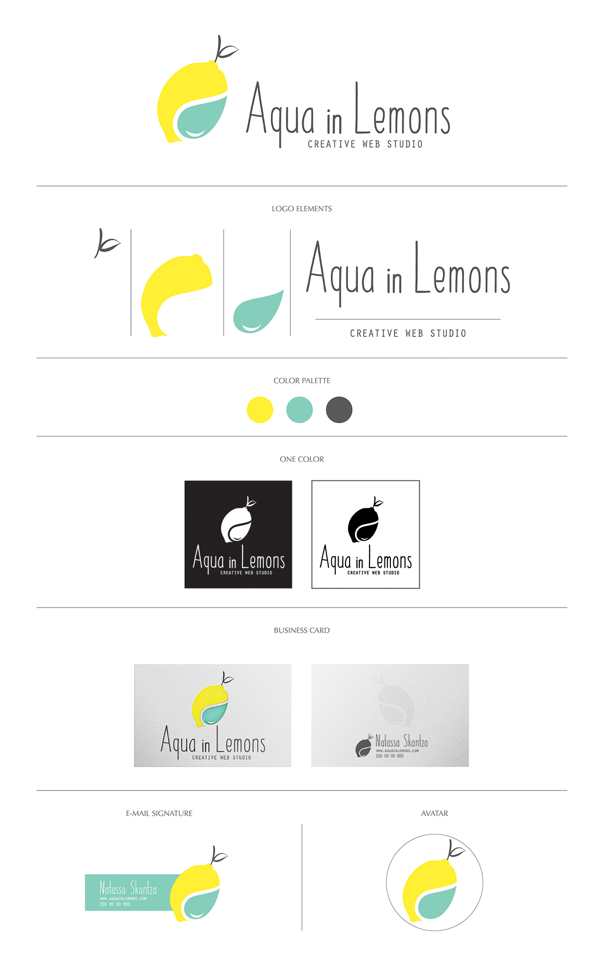 Aqua in lemons - logo presentation